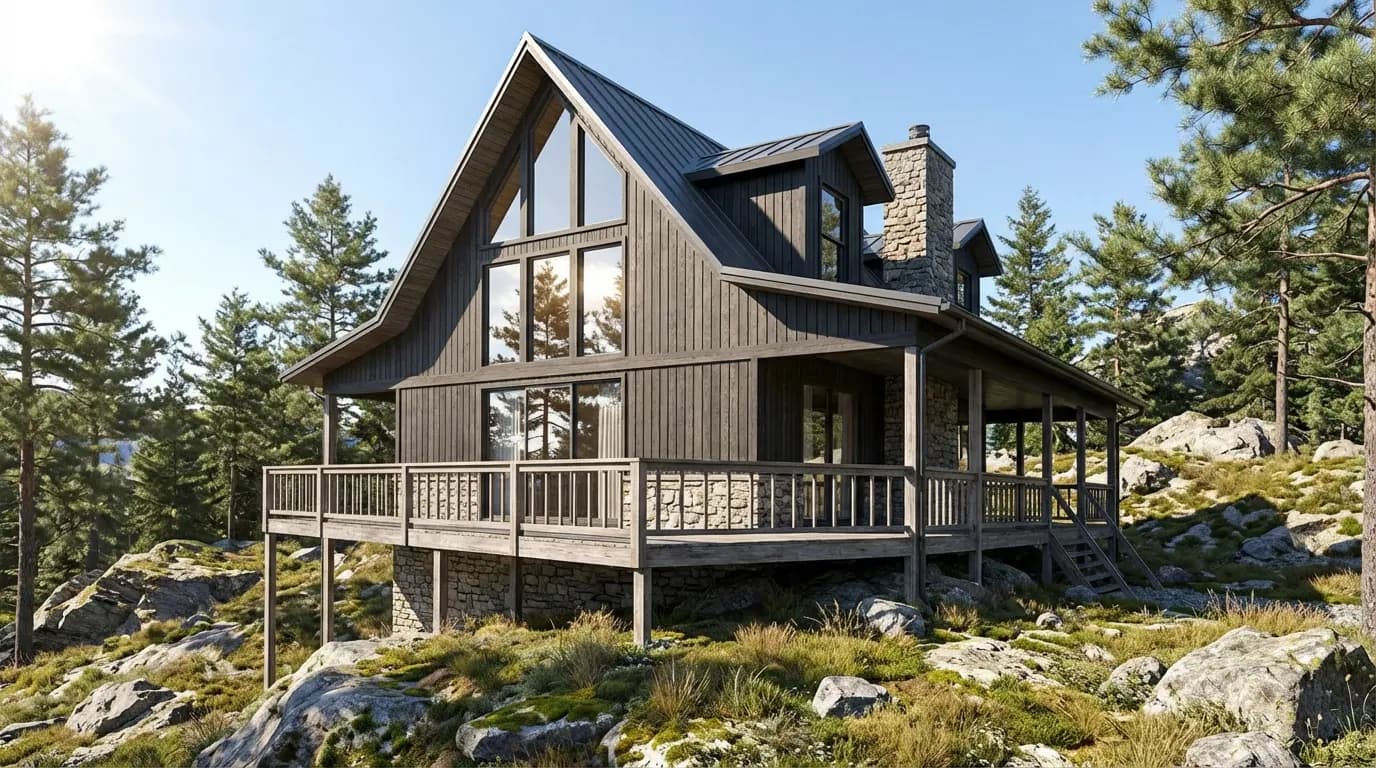 Nordic style interior design render created with Rendershop