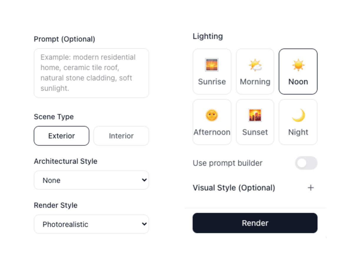 Select features and render